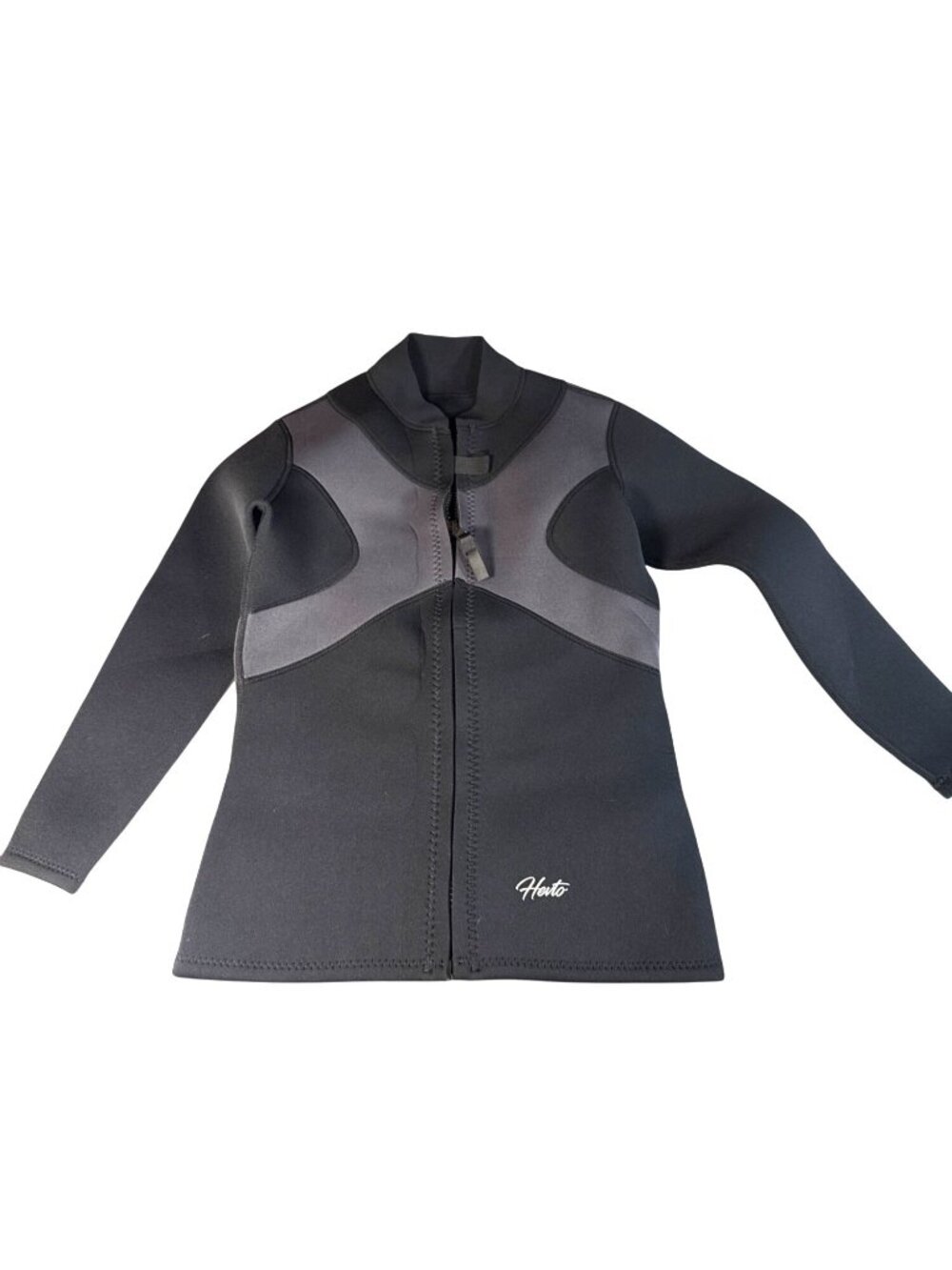 Hevto Mens Black Full-Zip Long-Sleeve Neoprene Wetsuit Jacket Size M